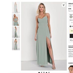 Lulu's Sage Green Maxi Dress